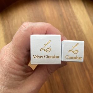 Lisa Eldridge Velvet Cinnabar lipstick and matching lip liner.